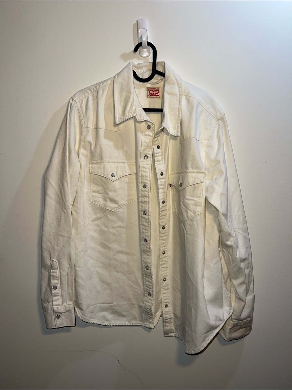 Levi's White Denim Western Shirt Jacket